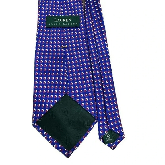 Lauren Ralph Lauren Mens Patterned‎ Silk Neck Tie Purple One geometric - Picture 2 of 5